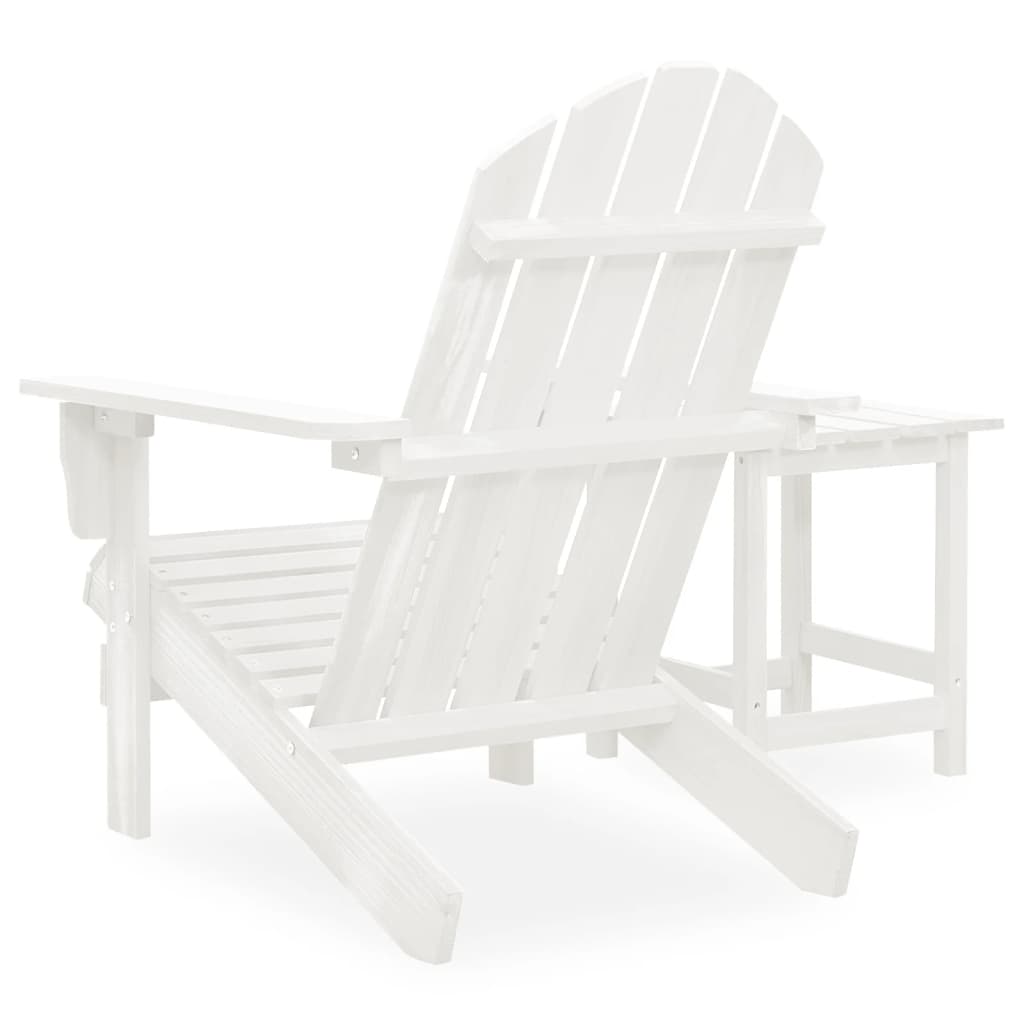 Sedia Adirondack da Giardino con Tavolo Abete Massello Bianco - homemem39