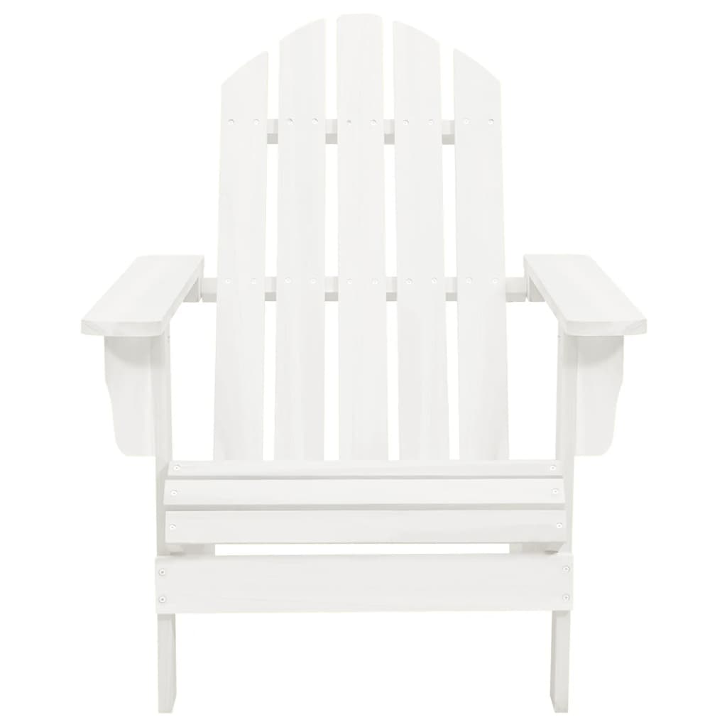 Sedia Adirondack da Giardino con Tavolo Abete Massello Bianco - homemem39