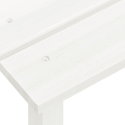 Sedia Adirondack da Giardino con Tavolo Abete Massello Bianco - homemem39