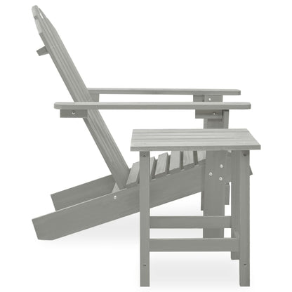 Sedia da Giardino Adirondack con Tavolino Legno Abete Grigio - homemem39