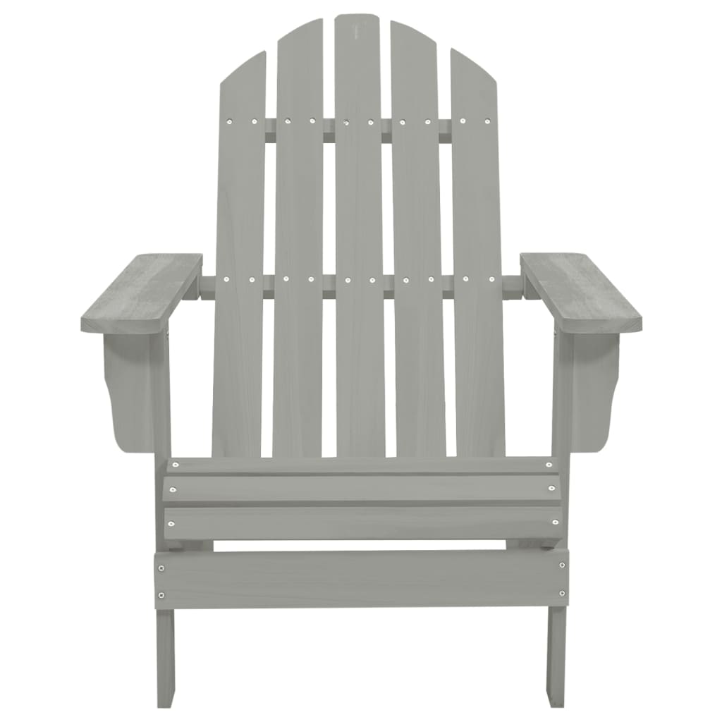 Sedia da Giardino Adirondack con Tavolino Legno Abete Grigio - homemem39