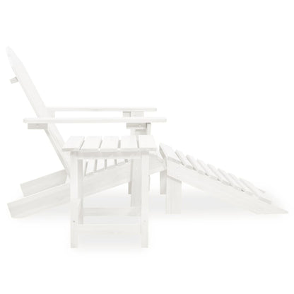 Sedia Adirondack con Ottomana e Tavolo in Abete Massello Bianco - homemem39