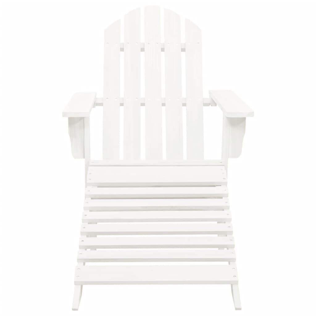 Sedia Adirondack con Ottomana e Tavolo in Abete Massello Bianco - homemem39