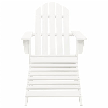 Sedia Adirondack con Ottomana e Tavolo in Abete Massello Bianco - homemem39