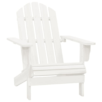 Sedia Adirondack con Ottomana e Tavolo in Abete Massello Bianco - homemem39