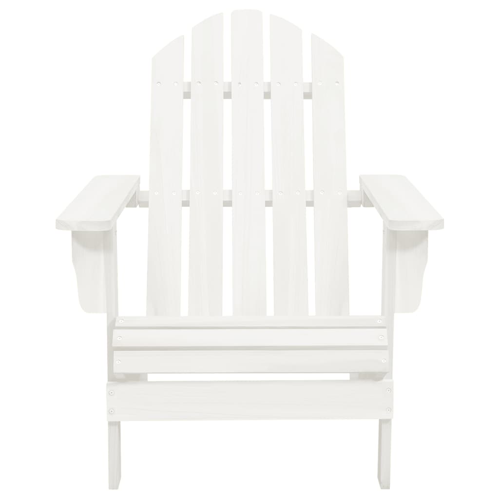 Sedia Adirondack con Ottomana e Tavolo in Abete Massello Bianco - homemem39