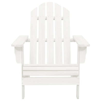 Sedia Adirondack con Ottomana e Tavolo in Abete Massello Bianco - homemem39