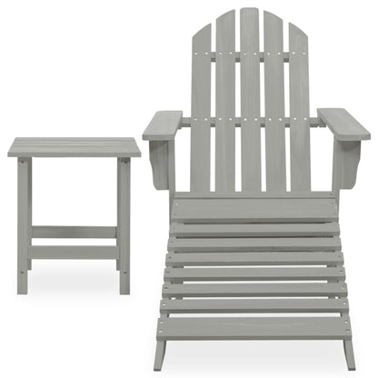 Sedia Giardino Adirondack Ottomana Tavolo Abete Massello Grigio - homemem39