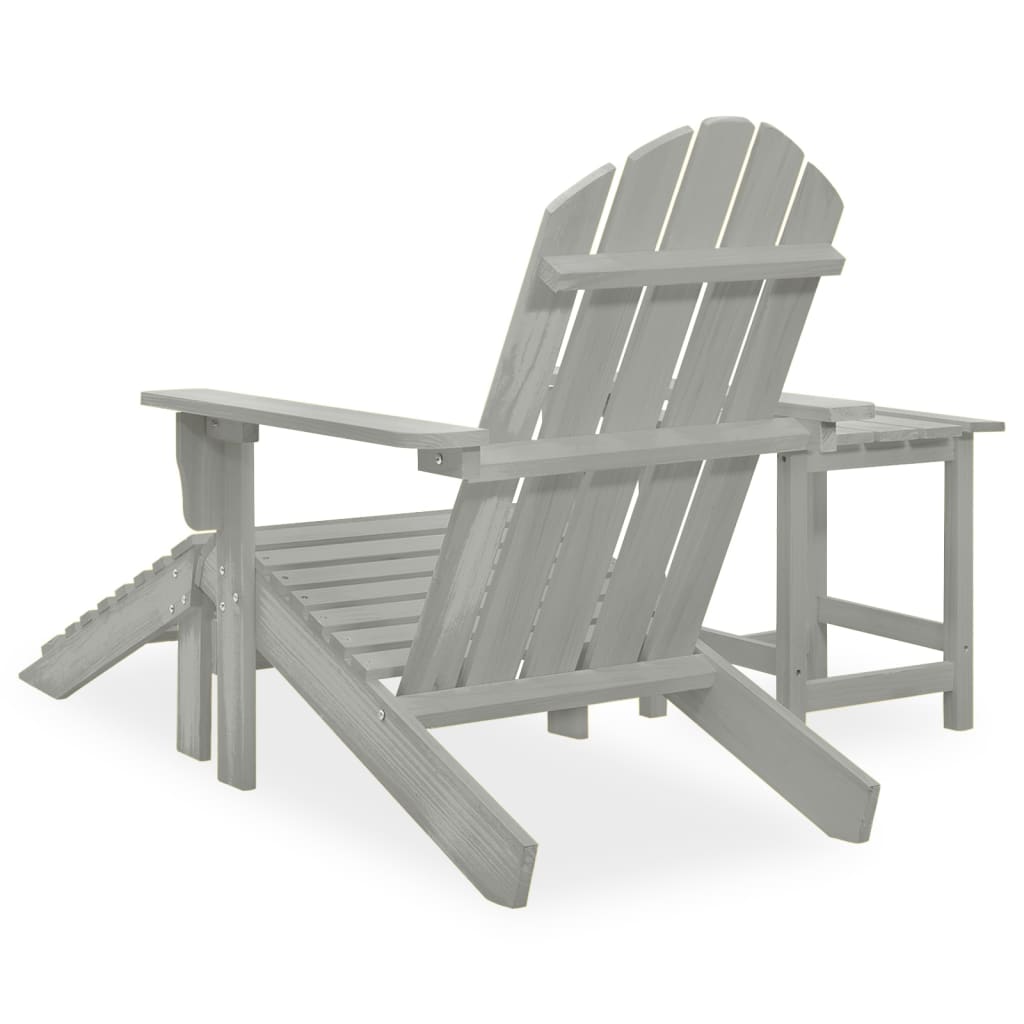 Sedia Giardino Adirondack Ottomana Tavolo Abete Massello Grigio - homemem39