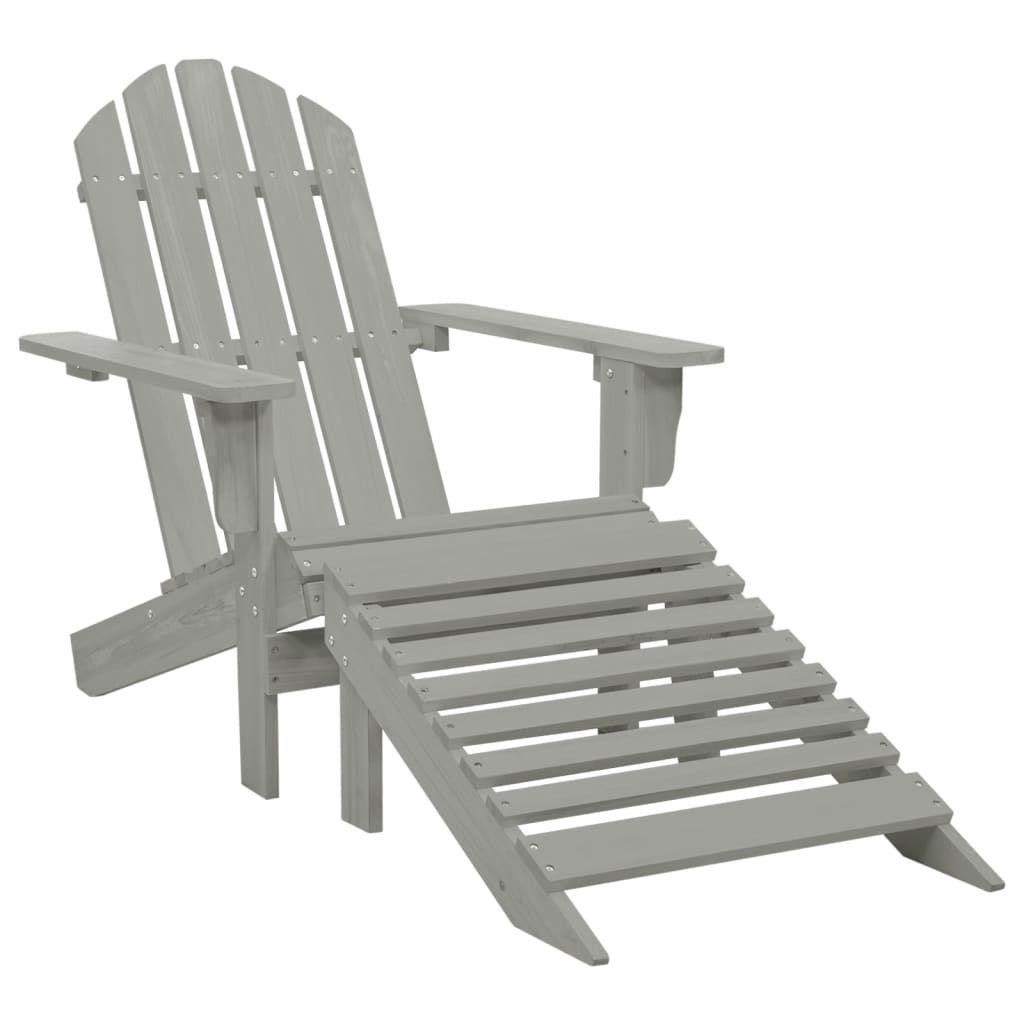 Sedia Giardino Adirondack Ottomana Tavolo Abete Massello Grigio - homemem39