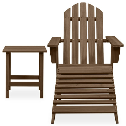 Sedia Adirondack con Ottomana e Tavolo Abete Massello Marrone - homemem39