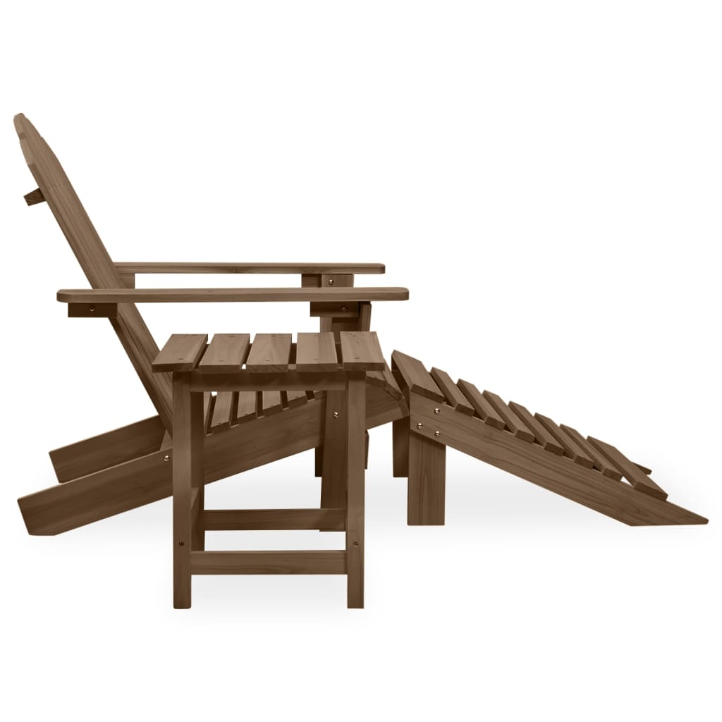 Sedia Adirondack con Ottomana e Tavolo Abete Massello Marrone - homemem39