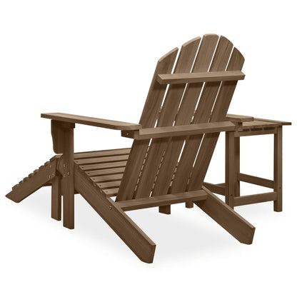 Sedia Adirondack con Ottomana e Tavolo Abete Massello Marrone - homemem39