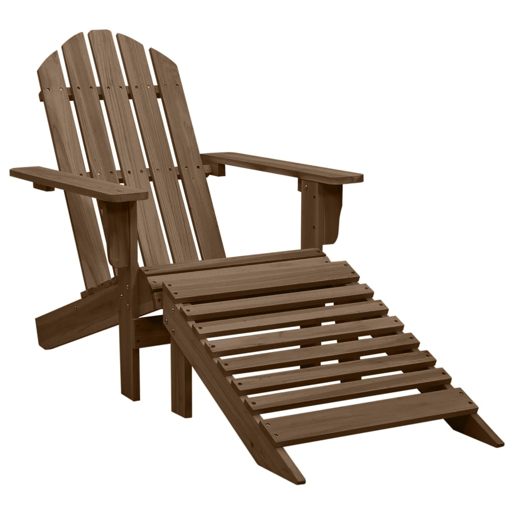 Sedia Adirondack con Ottomana e Tavolo Abete Massello Marrone - homemem39