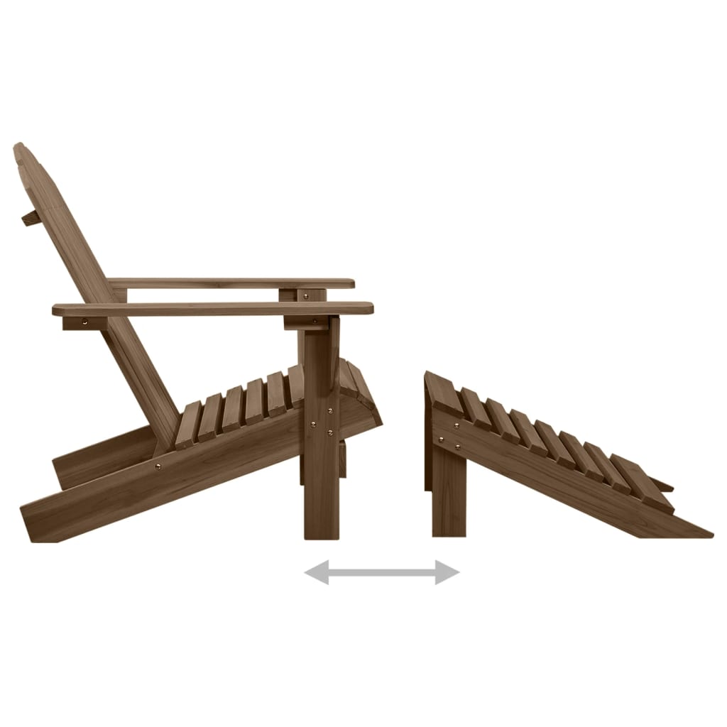 Sedia Adirondack con Ottomana e Tavolo Abete Massello Marrone - homemem39