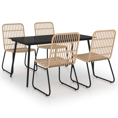 Set da Pranzo da Giardino 5 pz in Polyrattan e Vetro - homemem39