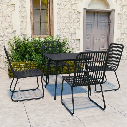 Set da Pranzo da Giardino 5 pz in Polyrattan e Vetro - homemem39