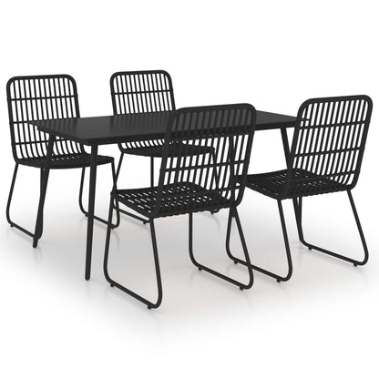 Set da Pranzo da Giardino 5 pz in Polyrattan e Vetro - homemem39