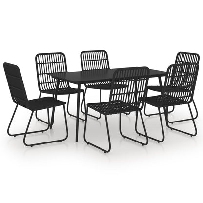 Set da Pranzo da Giardino 7 pz in Polyrattan e Vetro - homemem39