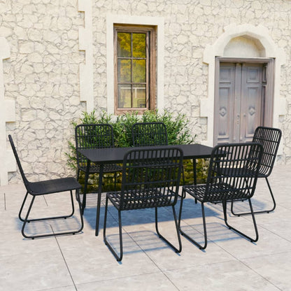 Set da Pranzo da Giardino 7 pz in Polyrattan e Vetro - homemem39