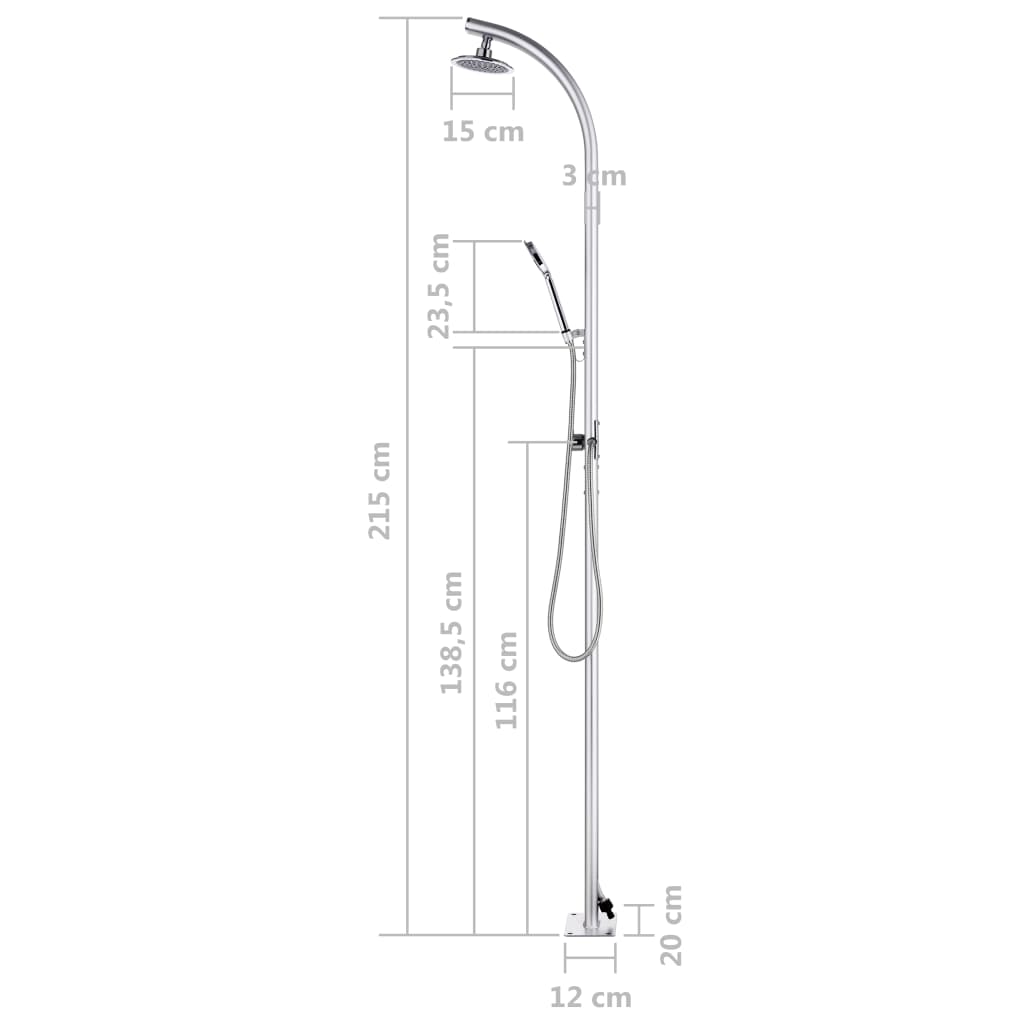 Doccia da Giardino 215 cm in Alluminio - homemem39