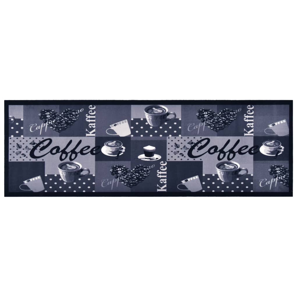 Tappetino da Cucina Lavabile Caffè Blu 45x150 cm - homemem39