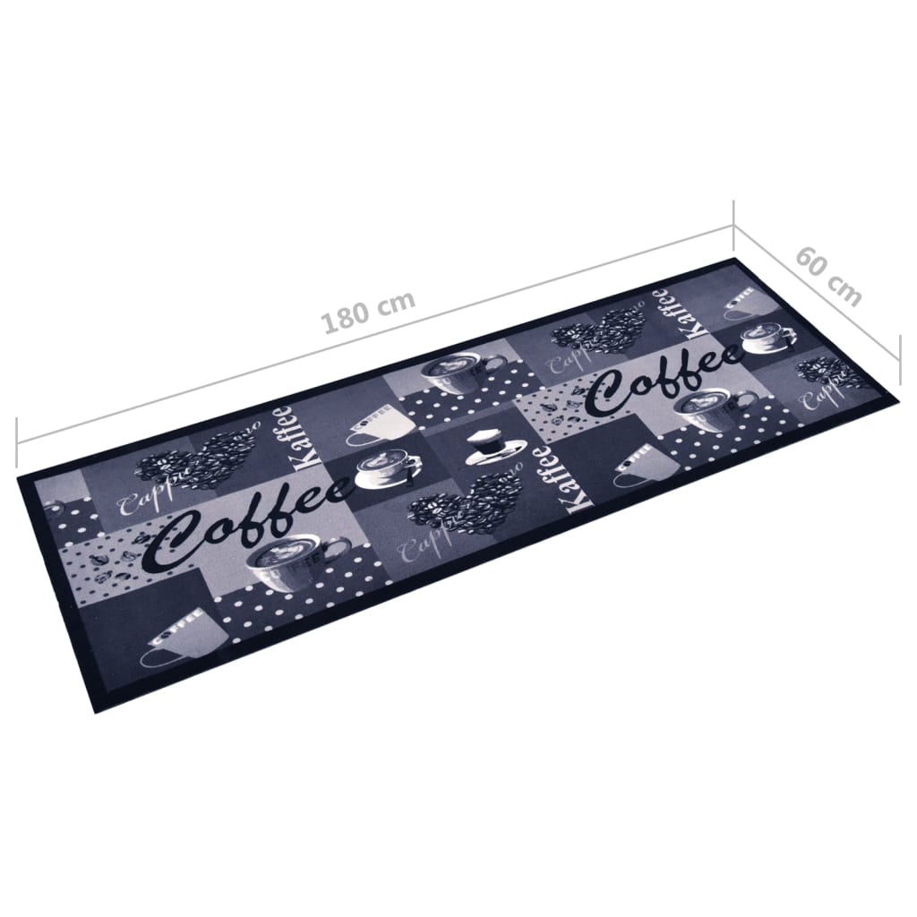 Tappetino da Cucina Lavabile Caffè Blu 60x180 cm - homemem39