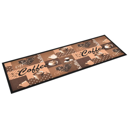 Tappetino da Cucina Lavabile Caffè Marrone 45x150 cm - homemem39