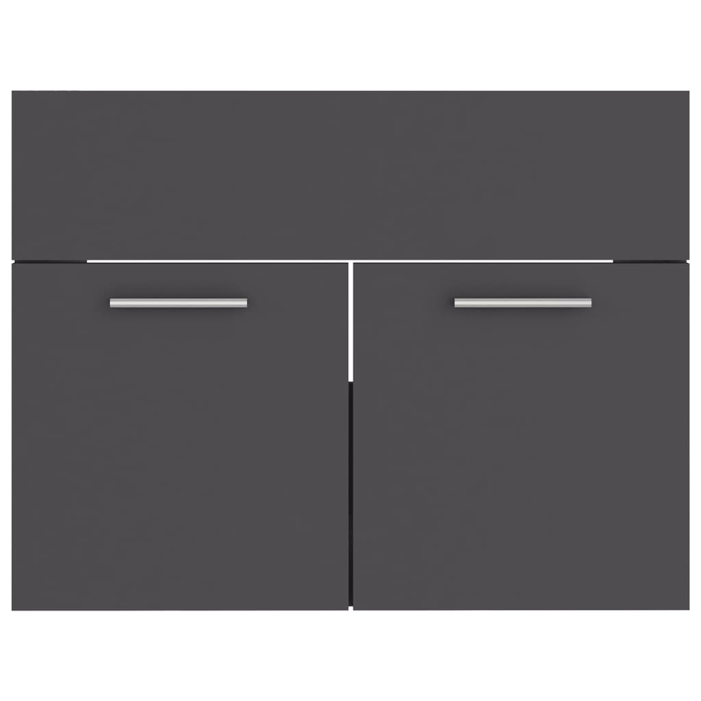 Set Mobili da Bagno 2 pz Grigio in Truciolato - homemem39