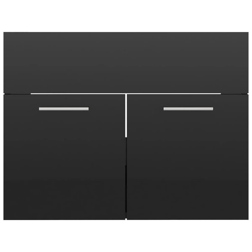 Set Mobili da Bagno 2pz Nero Lucido in Truciolato - homemem39