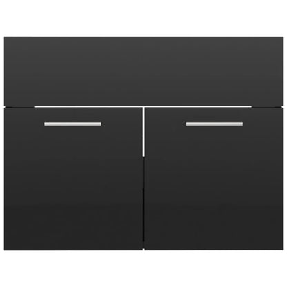 Set Mobili da Bagno 2pz Nero Lucido in Truciolato - homemem39