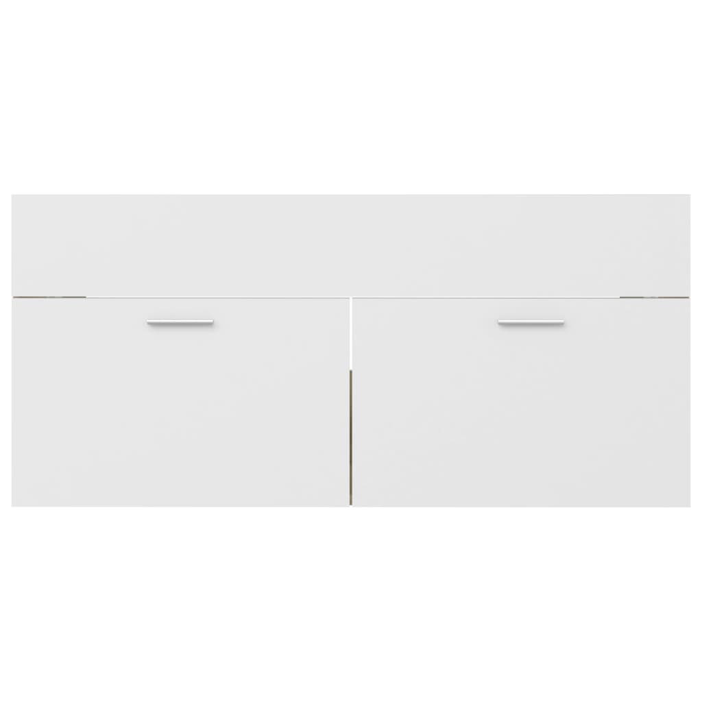 Set Mobili Bagno 2pz Bianco e Rovere Sonoma Legno Multistrato - homemem39