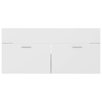 Set Mobili Bagno 2pz Bianco e Rovere Sonoma Legno Multistrato - homemem39