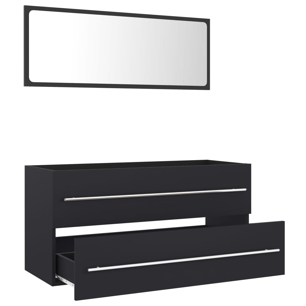 Set Mobili da Bagno 2 pz Grigio in Legno Multistrato - homemem39