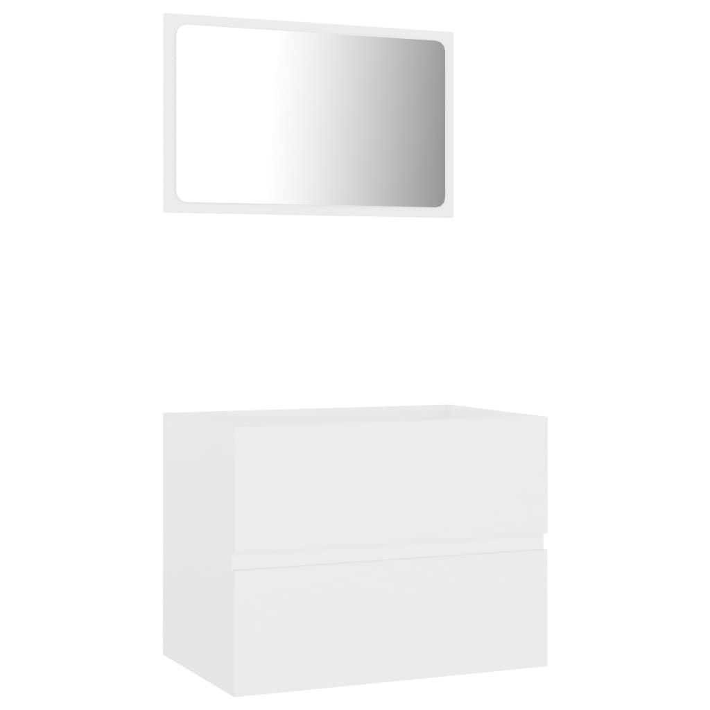 Set Mobili da Bagno 2 pz Bianco in Legno Multistrato - homemem39