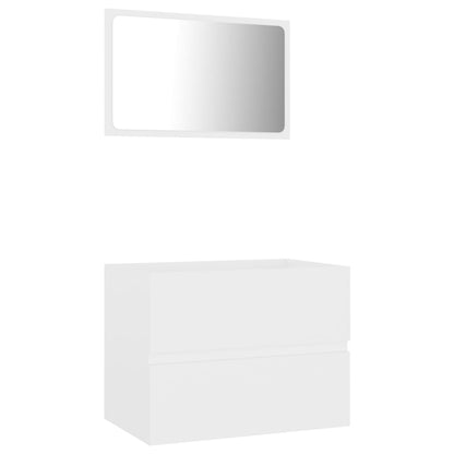 Set Mobili da Bagno 2 pz Bianco in Legno Multistrato - homemem39