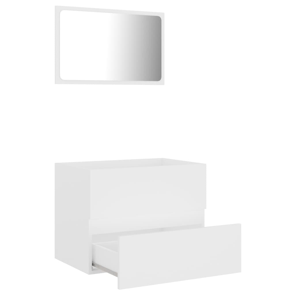 Set Mobili da Bagno 2 pz Bianco in Legno Multistrato - homemem39