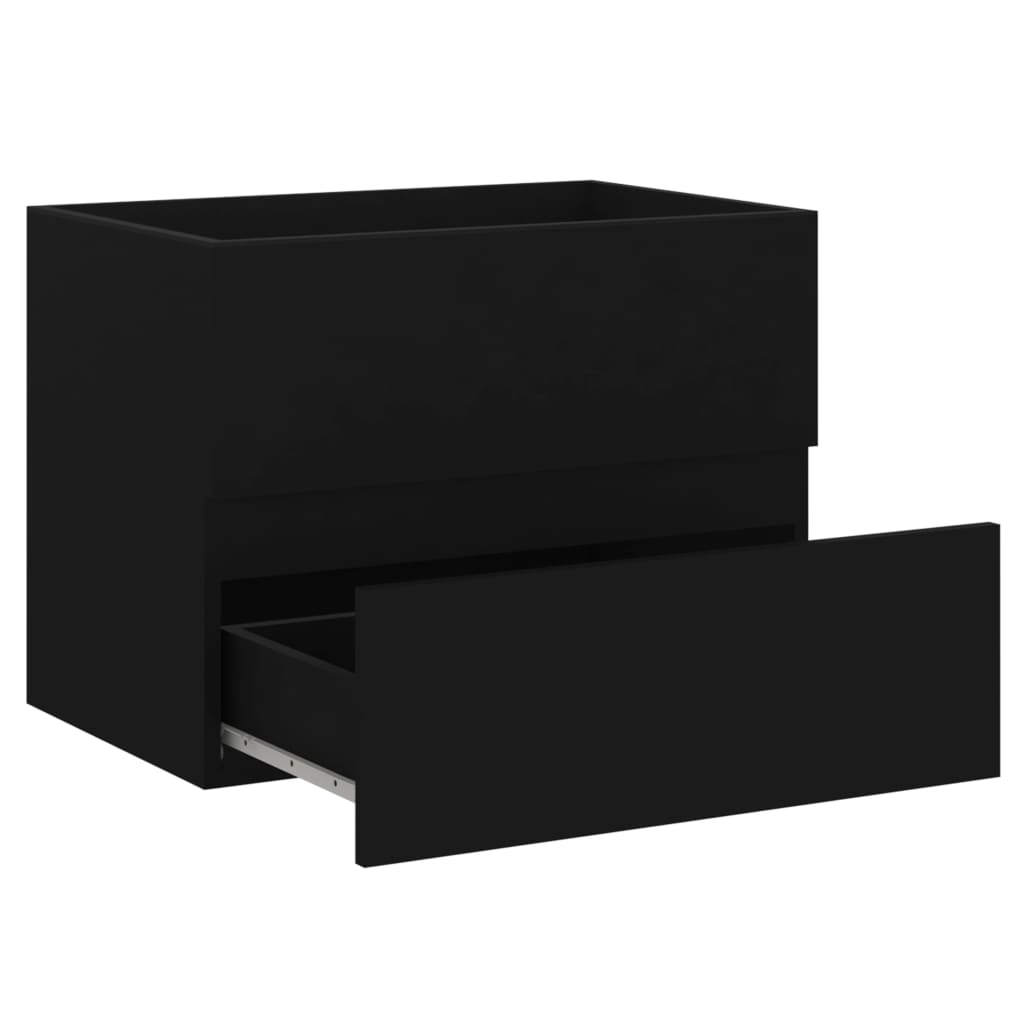 Set Mobili da Bagno 2 pz Nero in Legno Multistrato - homemem39