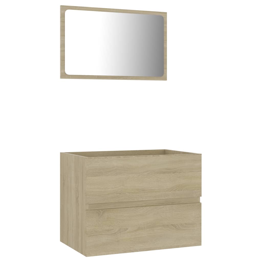 Set Mobili da Bagno 2 pz Rovere Sonoma in Legno Multistrato - homemem39