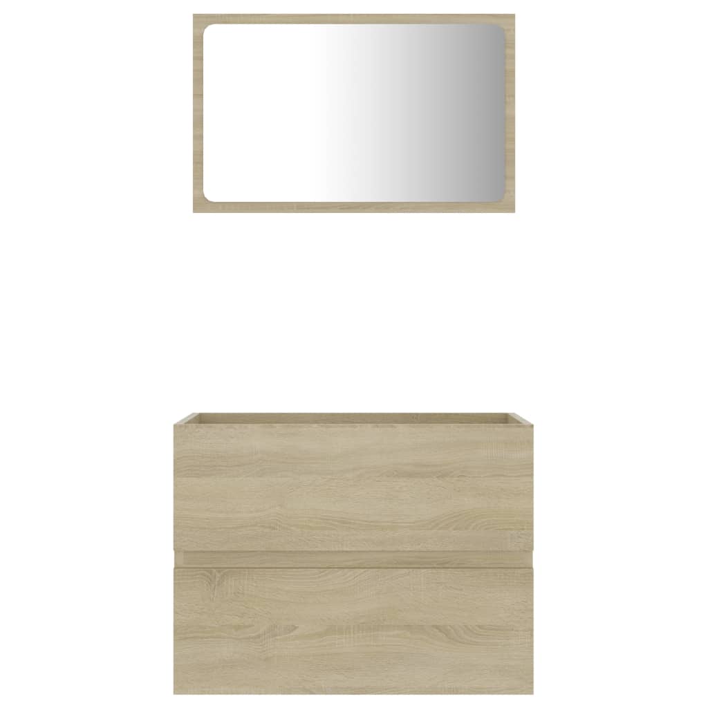 Set Mobili da Bagno 2 pz Rovere Sonoma in Legno Multistrato - homemem39