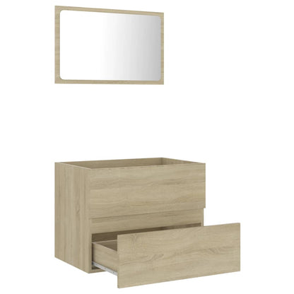 Set Mobili da Bagno 2 pz Rovere Sonoma in Legno Multistrato - homemem39