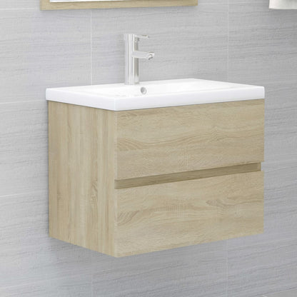 Set Mobili da Bagno 2 pz Rovere Sonoma in Legno Multistrato - homemem39