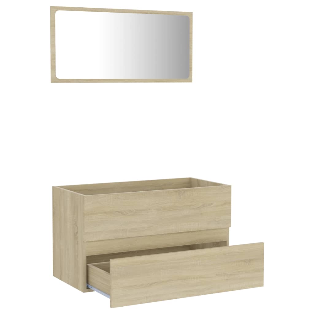 Set Mobili da Bagno 2 pz Rovere Sonoma in Legno Multistrato - homemem39