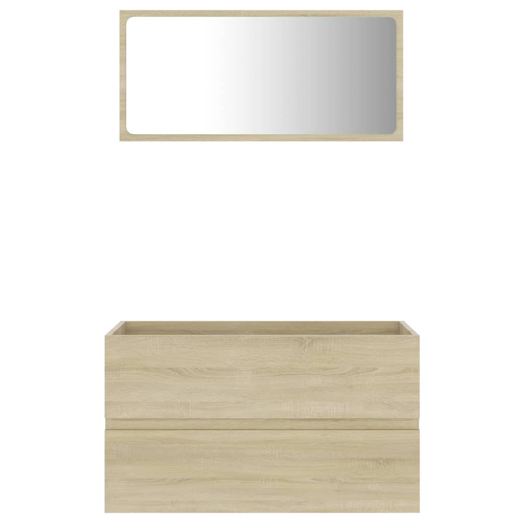 Set Mobili da Bagno 2 pz Rovere Sonoma in Legno Multistrato - homemem39