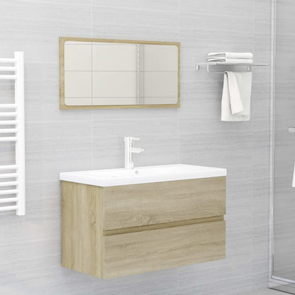 Set Mobili da Bagno 2 pz Rovere Sonoma in Legno Multistrato - homemem39