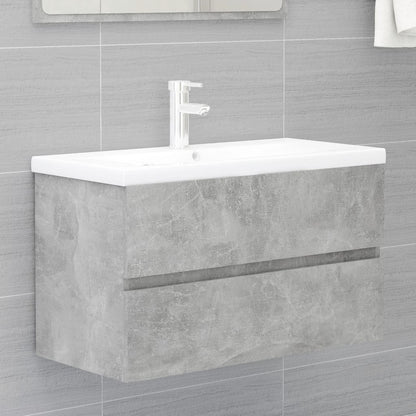 Set Mobili da Bagno 2 pz Grigio Cemento in Truciolato - homemem39