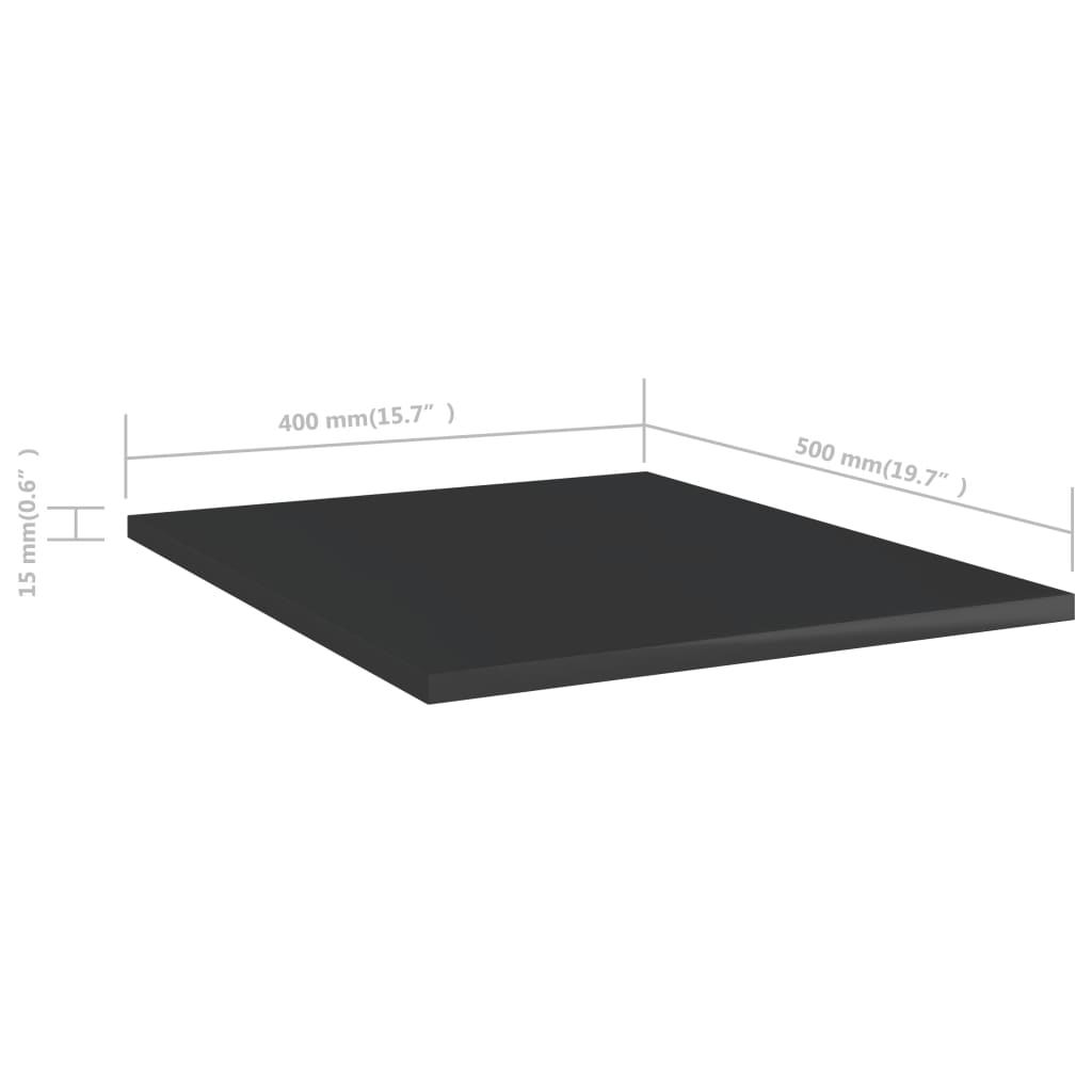 Ripiani per Libreria 8 pz Nero Lucido 40x50x1,5 cm Truciolato - homemem39