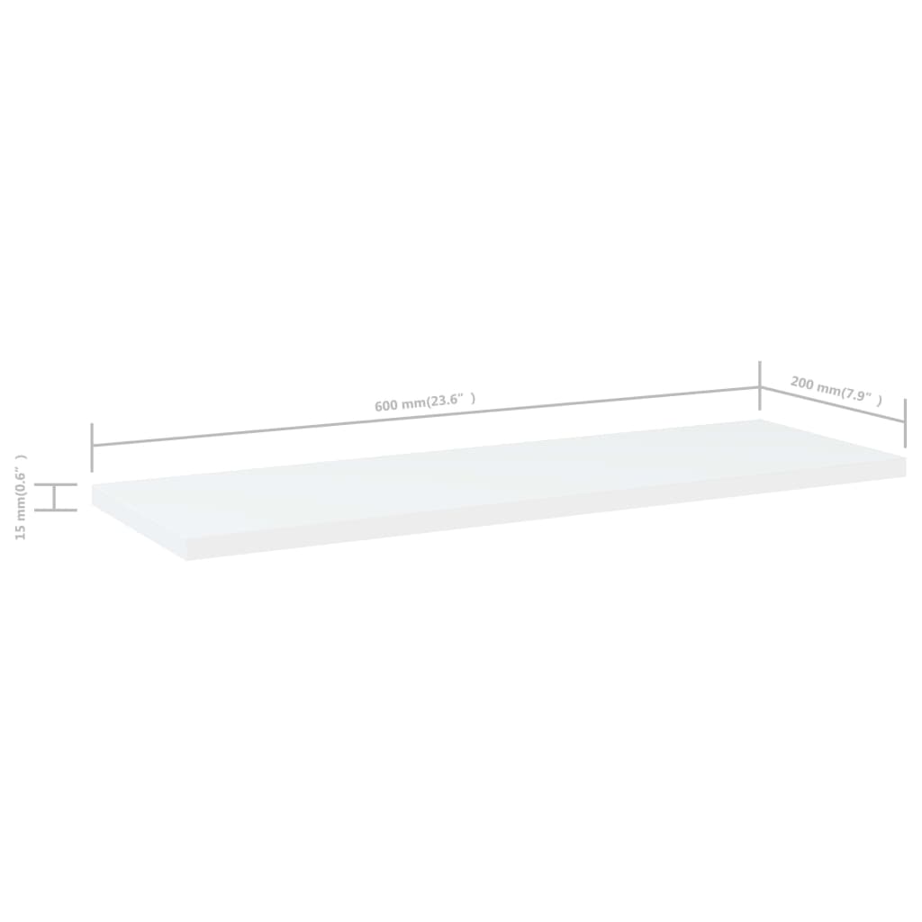 Ripiani per Libreria 4pz Bianchi 60x20x1,5 cm Legno Multistrato - homemem39