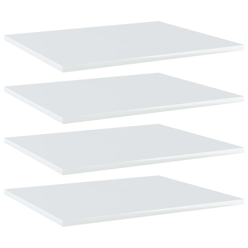 Ripiani per Libreria 4 pz Bianco Lucido 60x50x1,5cm Multistrato - homemem39