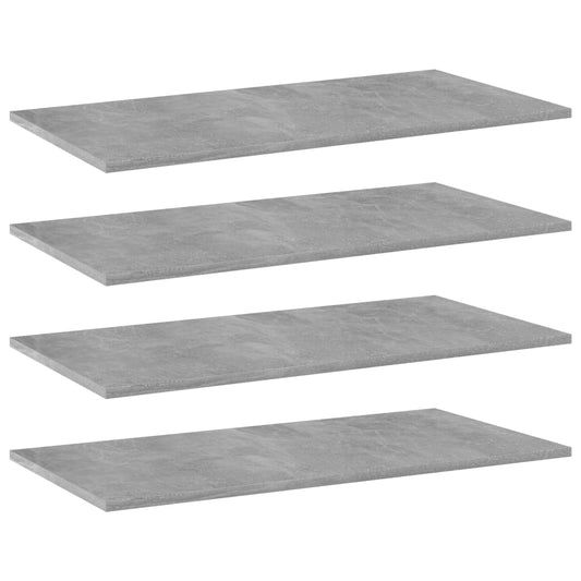 Ripiani per Libreria 4pz Grigio Cemento 80x40x1,5cm Multistrato - homemem39